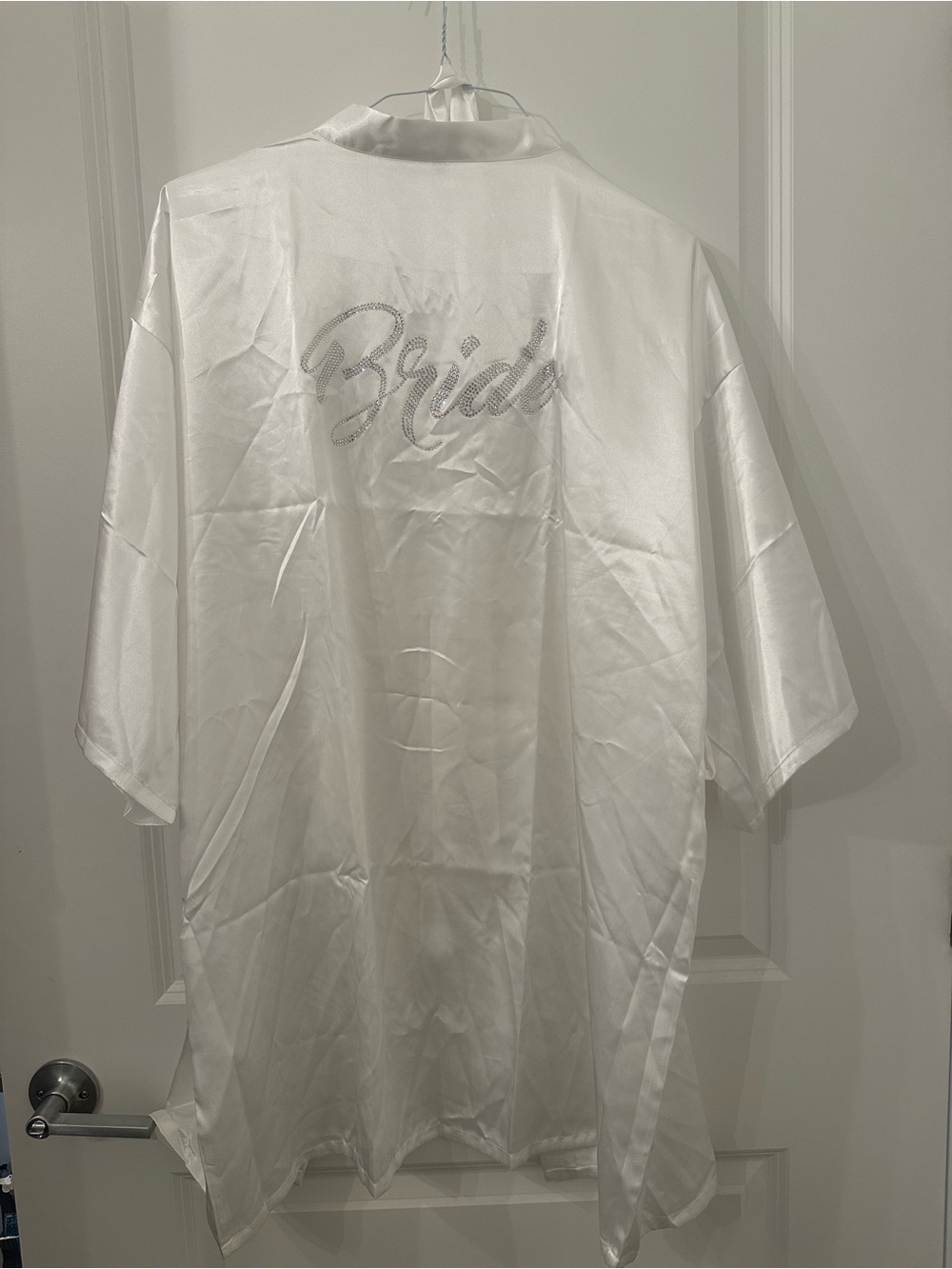 Satin Bride Robe with Rhinestones - Picture 3 of 4